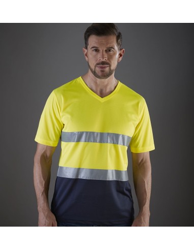 Y-HVJ910-Hi-Vis Top Cool Super Light V-Neck T-Shirt